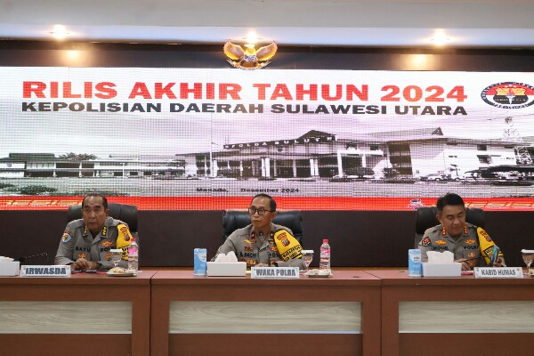 Rilis Akhir Tahun 2024 Polda Sulut, Kriminal Umum dan Khusus Menurun, Jumlah Kasus Narkoba Meningkat