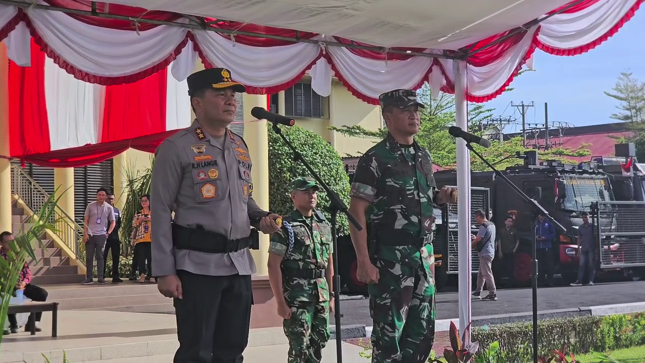 Apel Gelar Pasukan Operasi Lilin 2024 di Mapolda Sulut: Kapolda dan Pangdam XIII Merdeka Pimpin Langsung