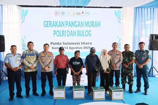 Launching Gerakan Pangan Murah Polri dan Bulog, Polda Sulut Beserta Jajaran Berkomitmen Capai Target