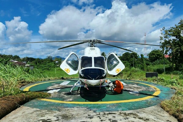 Ops Lilin Samrat 2025, Helikopter Bell 429 Milik Korpolairud Baharkam Polri Siap Lakukan Patroli Udara di Wilayah Sulut