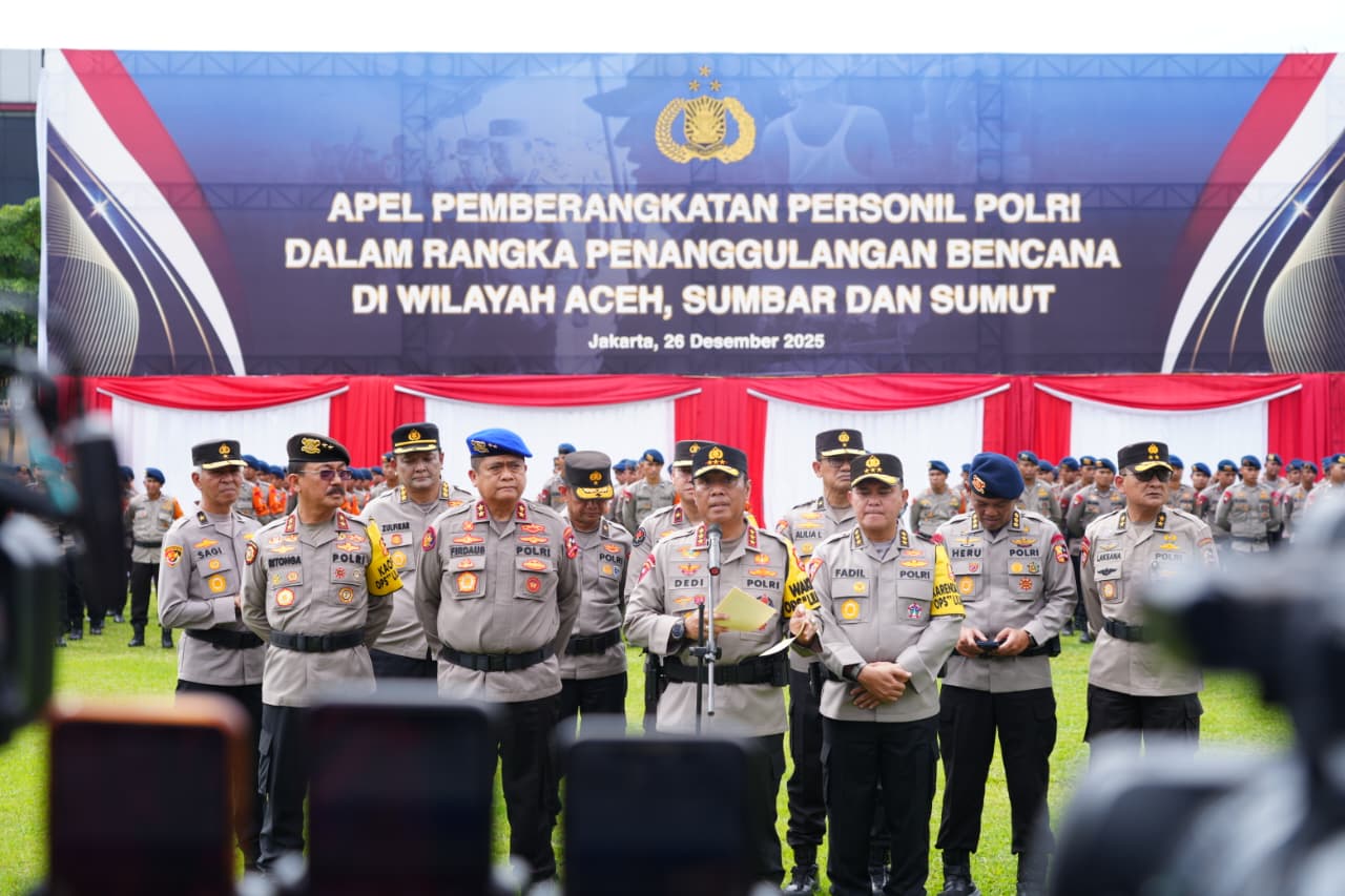 Wakapolri Pimpin Apel Pemberangkatan Personel ke Wilayah Bencana Sumatera, Perkuat Penanganan Pascabencana