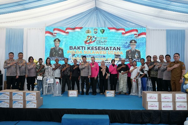 Polda Sulut Gelar Puncak Bakti Kesehatan Hari Bhayangkara ke-80, Ratusan Warga Nikmati Layanan Gratis dan Bantuan Sosial